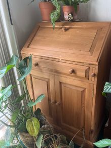 Solid pine cabinet, press, writing table