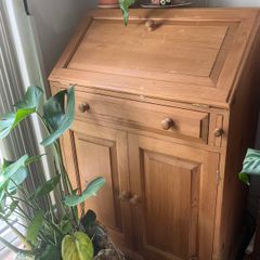 Solid pine cabinet, press, writing table