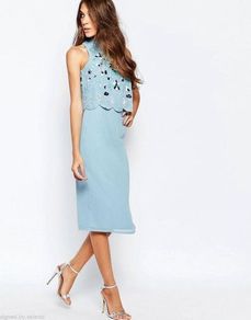 Frock and Frill Embellished Overlay Pencil Dress Size 12