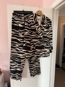 Linen blend trouser suit
