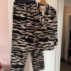 Linen blend trouser suit