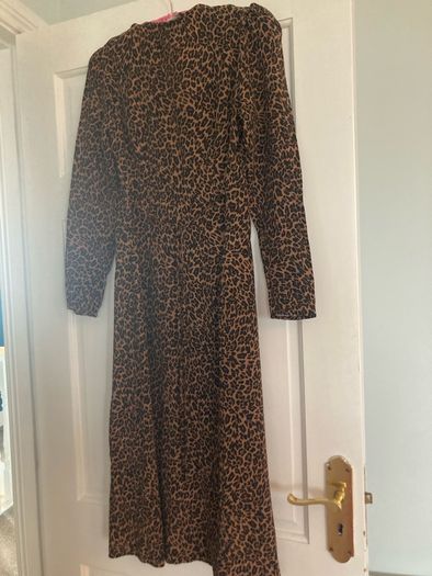M&S leopard print midi dress