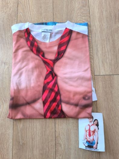 Funny Sexy Man Muscle Body T Shirt XL Novelty Fancy Dress Halloween Costume naughty