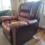 Brown Leather Recliner Armchair Image 2