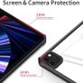 XUNDD Case for iPad Pro 11 Inch 2021 (3rd Generation), Slim Clear Backshell, Shock Absorption Soft TPU Edge Bumper [Support Apple Pencil Charging] - Black Image 4