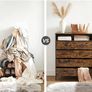 _Chest of Drawers, Sideboard, Cabinet with 8 Drawers, Open Compartment, Non-Woven Fabric Drawers with MDF Front, Steel Frame, Vintage Brown/Black Image 5