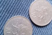 English Ten New Pence Coins. 1968 &amp; 1975.