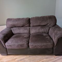 Real Leather & Suede Sofa