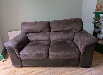 Real Leather & Suede Sofa