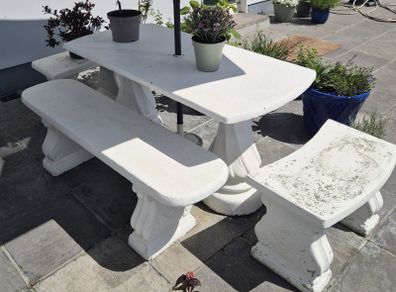 Concrete Garden Table and Benches