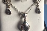 silver pendent &amp; earrings