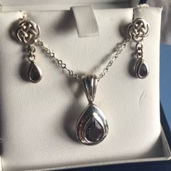 silver pendent & earrings