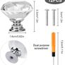 12 PCS Shimmering Crystal Door Knobs, Sparkling Diamond Cut Crystal Door Knobs with Screws Drawer Handles for Kitchen, Bathroom, and Office Cabinets Image 2