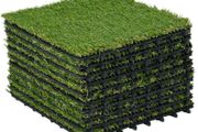 10 PCs 30 x 30cm Artificial Grass Turf, 25mm Pile Height Grass Carpet Fake Grass Mat UV Resistance for Outdoor