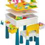 Kids Building Blocks Table and Chair Set, Multi-Activity Table with 1 Chair and 130 Pieces Large Building Blocks, Creativity Bricks Compatible Construction Toys for Boys and Girls Image 7