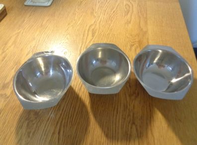 Stainless Steel Soup/Desert Dishes x 3 for Sale