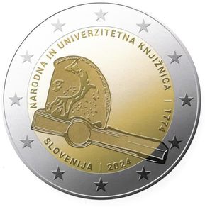 Slovenia 2 Euro Commemorative Coin 2024 - National Library. Uncirculated.