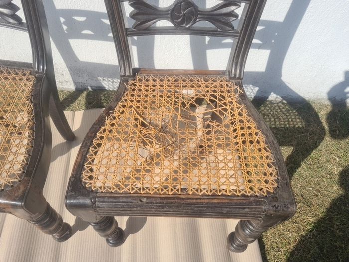 vintage ebony dining chairs
