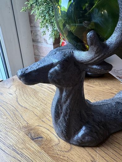 New with tags heavy cast iron stag wine bottle holder
