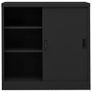 Office Cabinet with Sliding Door Anthracite 90x40x90 cm Steel Image 2