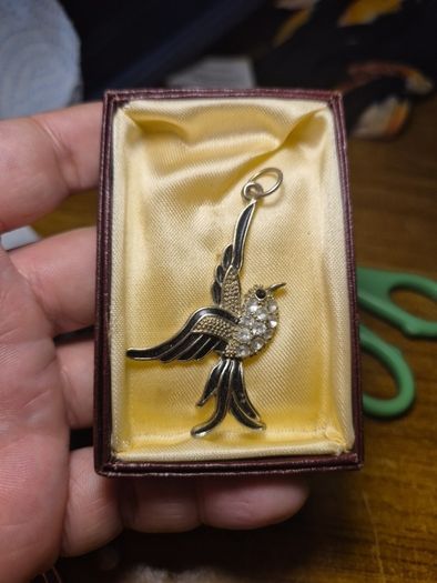 Vintage Bird in Flight Pendant