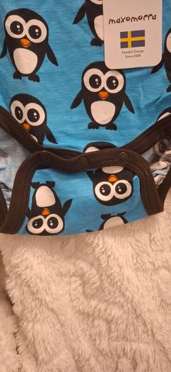 BNWT Maxomorra Penguin Bodysuit Winter 2015 Size 50/56
