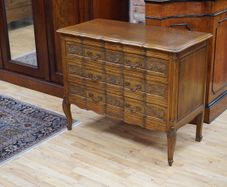 Vintage French Carved Oak Chest of Drawers