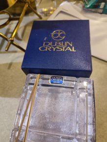 Rare find This is a 24% lead crystal box made in Italy Engraved by Dublin crystal 2000 Ireland Glass Trinket Box. Highly Collectable.
