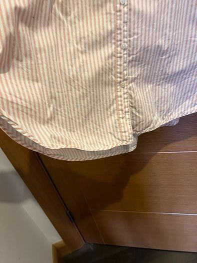 Ladies pink and white striped shirt