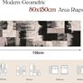 Rugs Living Room 80x150cm, Area Rugs for Bedroom, Anti-Slip Soft Large Rugs Faux Wool Geometric Style Modern Washable Easy Clean Carpets Durable Runner for Room Hotel Home Brown Image 2
