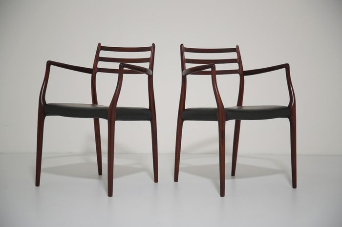Vintage Danish Mahogany Carver Armchair Model 62 by Niels Otto Moller, 1960s