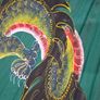 Large Hand Painted Chinese Dragon Wall Fan 89cm Folding 165cm Open Bamboo Vintage Image 3