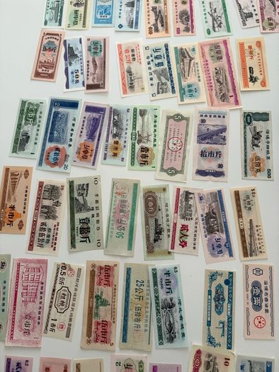 101 PCS Food Coupon, China Different Real Food Banknotes, Mix Grade Lot Chinese Old Rice Bill Meat Banknote Stamp, Rare 1965-1991