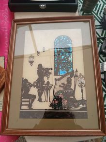 Vintage painting on glass, Reverse Art