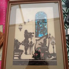 Vintage painting on glass, Reverse Art