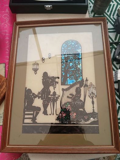 Vintage painting on glass, Reverse Art