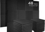 48 Pack Acoustic Foam Panel Wedge Studio Soundproofing Wall Tiles 12