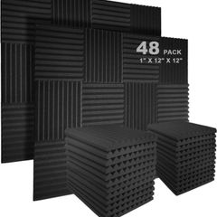 48 Pack Acoustic Foam Panel Wedge Studio Soundproofing Wall Tiles 12" X 12" X 1"(FREE POSTAGE)