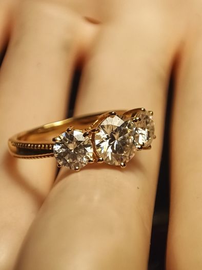 18kt Vermeil Moissanite Trinity Ring