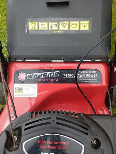 warrior petrol lawnmower