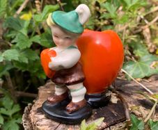 Vintage Goebel Bavarian Heart Boy Matchstick Holder figurine