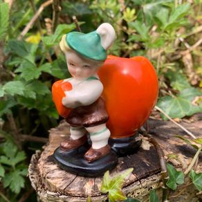 Vintage Goebel Bavarian Heart Boy Matchstick Holder figurine