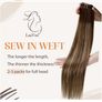 7 Piece LaaVoo 22inch Balayage Brown - blonde Human Hair Extensions Weft for Sewing Weave Remy Hair Extensions, 100g Image 4