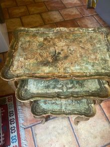 Vintage set of italian Florentine nesting tables