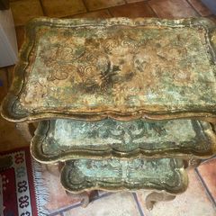 Vintage set of italian Florentine nesting tables
