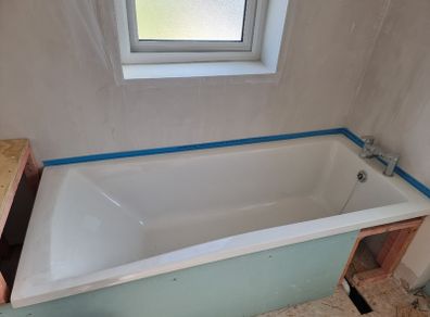 Bathroom Bath, Wash Basin with Taps , Toilet. Very Good Condition