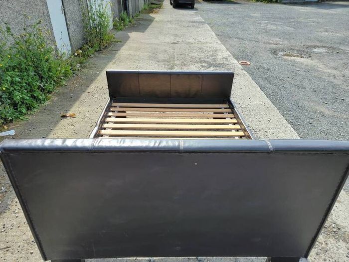 Double Bed Brown Leather