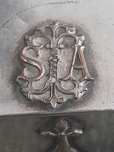 old silver plate religious box