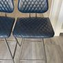 Faux Leather Swivel Navy Breakfast Bar Chairs Image 2