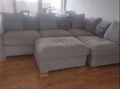 Grey Scattered Cushion Corner Sofa